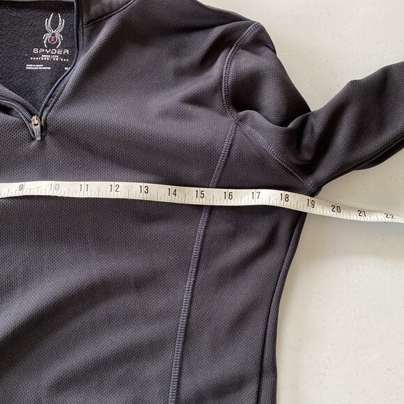Spyder Base Layer 1/4 Zip Pullover Sweater Jacket Long Sleeve Fleece Lining - Picture 6 of 13